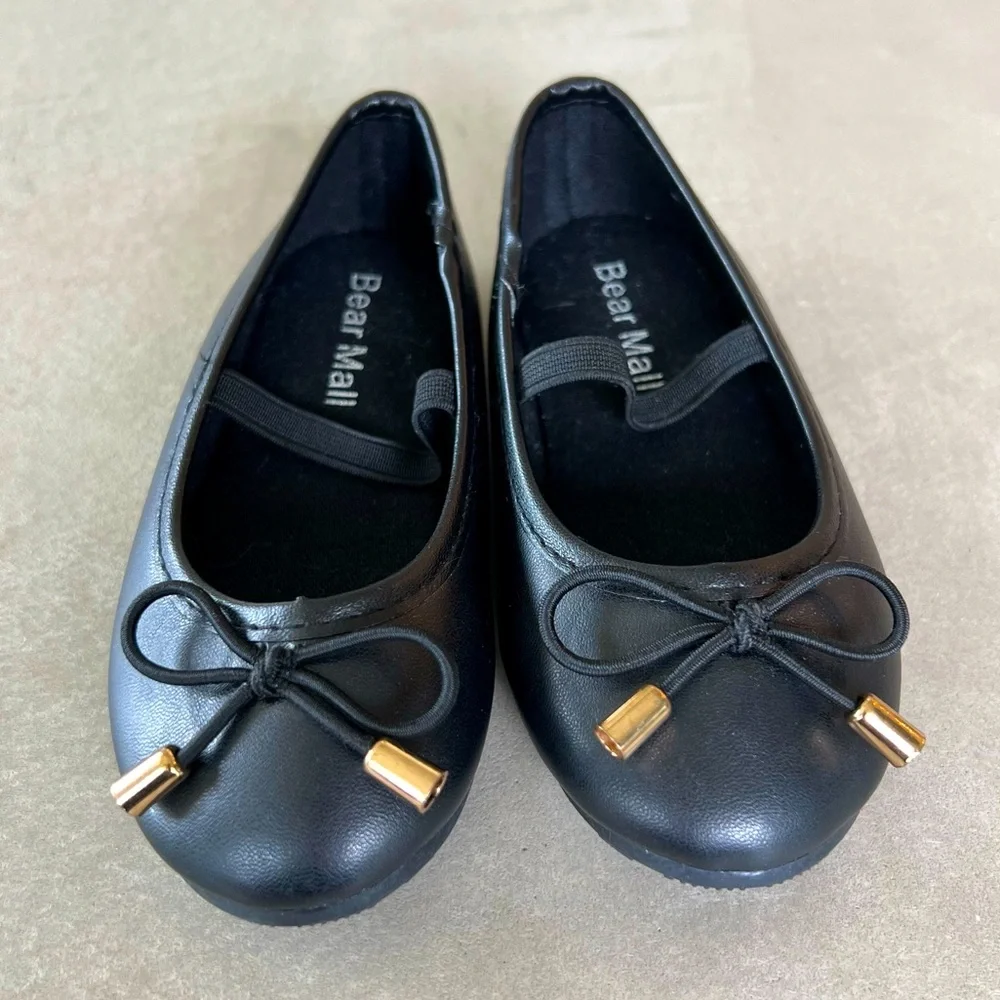 BEAR MALL Mary Jane Ballet‎ Flats, Black, Toddler Girl 24 / 8.5